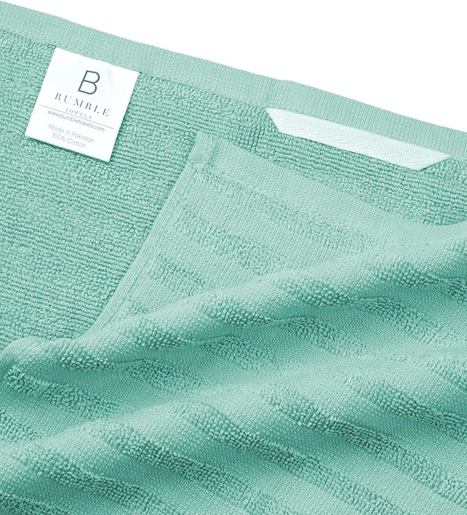 Premium Kitchen Towels (20”x 28”, 6 Pack) | Large Cotton Dish Towels 400 GSM | Highly Absorbent Terry Kitchen Linen Set with Hanging Loop | Aqua Solid
