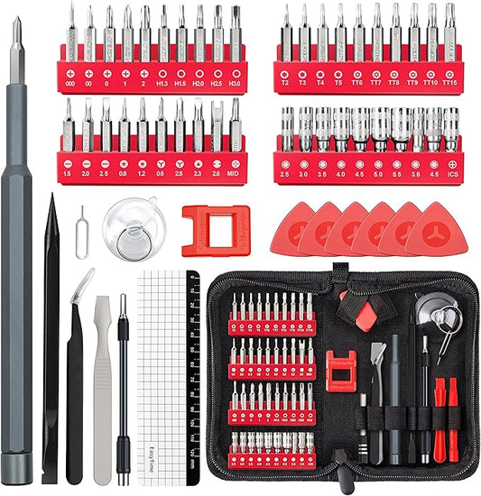 UnaMela Electronics Small Screwdriver Set: 57 PCS Mini Precision Repair Tool Kit with Magnetic Bits for Computer PC Laptop Phone Switch PS4 Xbox Tablet DIY Home
