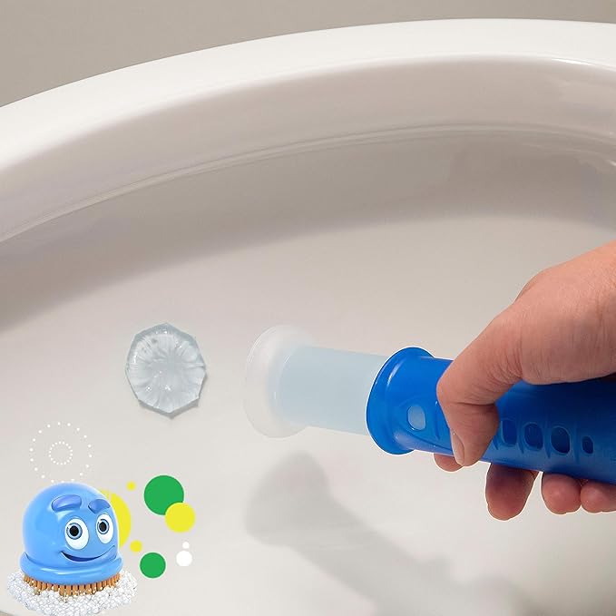 Scrubbing Bubbles Fresh Gel Toilet Bowl Cleaning Stamps, Helps Keep Toilet Clean and Helps Prevent Limescale & Rings, Berry Burst Scent, 1 Dispenser with 6 Fresh Gel Stamps