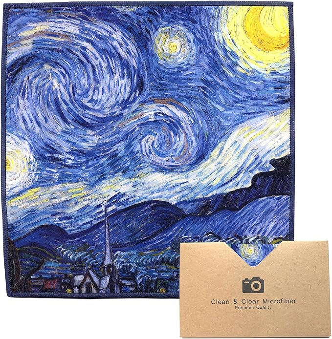 Large [5 Pack] Classic Art (Gogh Starry Night) - Ultra Premium Quality Microfiber Cleaning Cloths (Best for Camera Lens, Glasses, Screens, and All Lens.), Microfiber Cloth