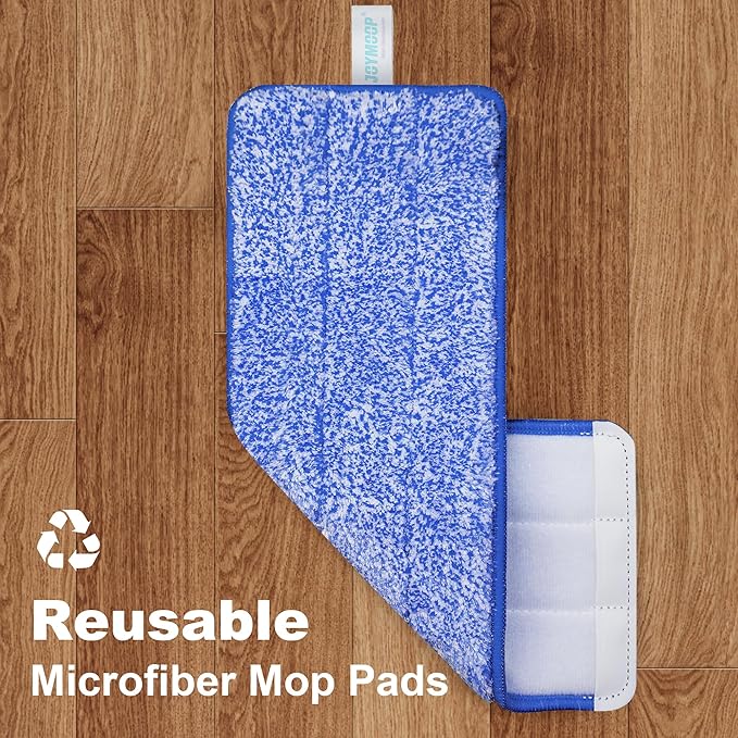 JOYMOOP Microfiber Flat Mop and Bucket System, Mops for Floor Cleaning and Wall Cleaner, Hardwood, Tile, Laminate, Vinyl Floors, Smooth Walls, and Glass Windows - 60" Flat Mop+3 Microfiber Pads[Black]