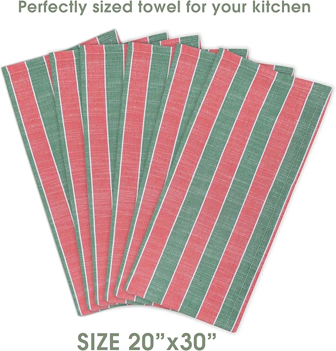 Urban Villa Kitchen Towels Set of 6 Christmas Kitchen Towels 20X30 Inches 100% Cotton Highly Absorbent Kitchen Towels Premium Quality Ultra Soft Mitered Corners KitchenTowels