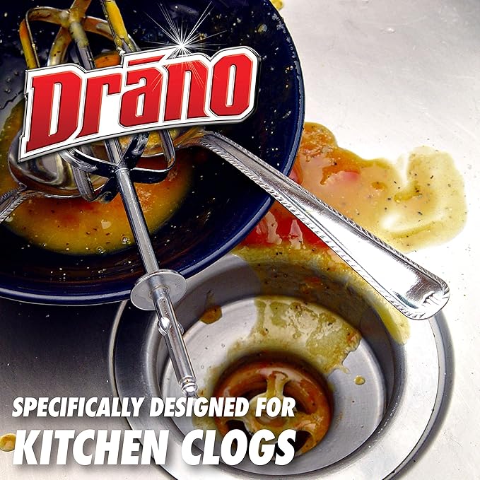 Drano Kitchen Granules Clog Remover, Commercial Line, 17.6 oz (Pack of 2)