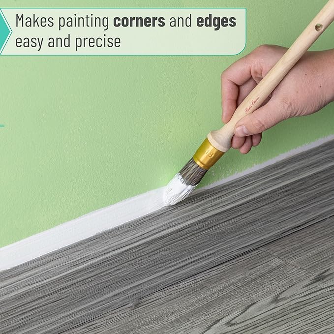 Bates Trim Brush, 0.75-Inch, Wood Handle Paint Brush, Small Brushes for Painting, Paint Brushes for Walls
