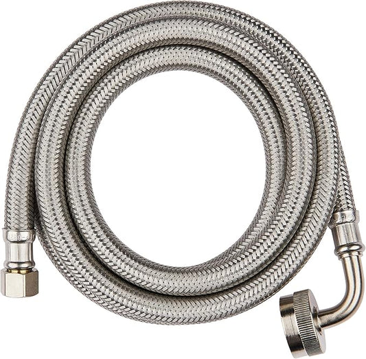 EFIELD 10 Feet Length Dishwasher Hose with 90 Degree FGH Elbow, Water Supply Line, Premium Braided Stainless Steel,(HOSE061)