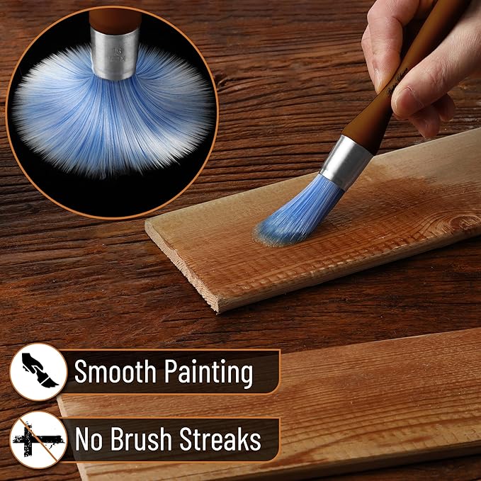 Bates- Trim Paint Brush, 0.75 Inch, Ergonomic Non-Slip Handle, Synthetic Bristles, Trim Brushes for Painting, Clay Color