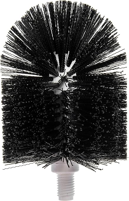 Carlisle Flo-Pac Floor Drain Brush Head (only), 6-3/4"L x 6" Dia, Threaded Handle Hole, Polypropylene bristles, Black, BPA-Free, 4014800