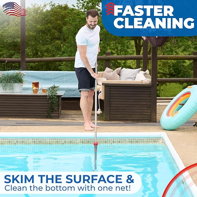 ProTuff PRO Ultimate Silt & Leaf Rake Bundle - 490 Promise Unlimited & Unconditional Replacements - 2-Items: 23" Medium & 17" Fine Mesh Pool Cleaner for Sand, Silt, Pollen, Leaves & Twigs