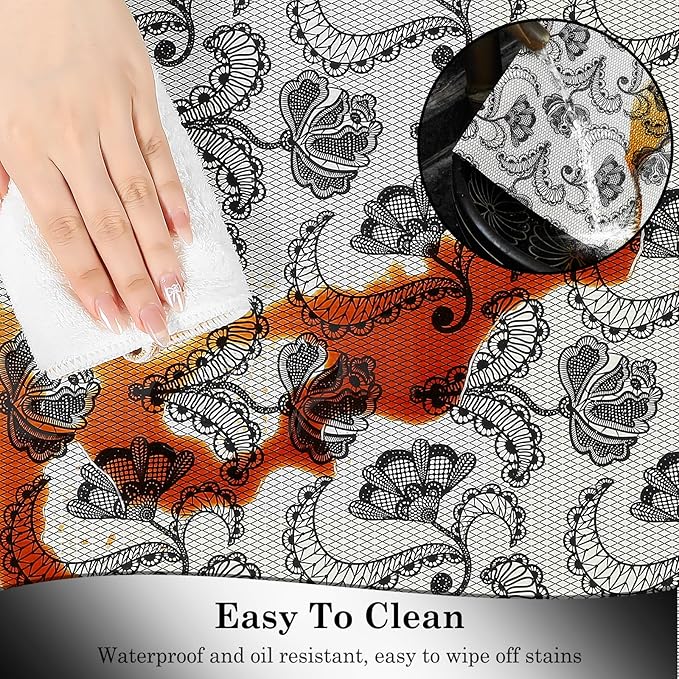 Drawer and Shelf Liner, Non-Slip Kitchen Cabinet Liners Non-Adhesive Thick Strong Grip Waterproof Washable Mats Protect Dresser Shelves Cupboard Bathroom Cabinets, Boho: Floral, 24 in X 10 FT