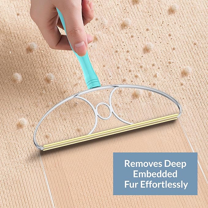 Pet Hair Removal Tool Kit-Max and Pro-by LINTPLUS Cat Hair Remover,Dog Hair Remover and Carpet Rake-Easy Pet Hair Remover for Carpeted Stairs & Rugs-Gets Every Hair!