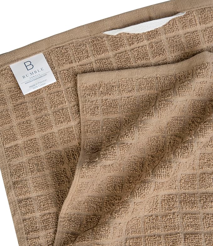 Premium Kitchen Towels (16”x 28”, 6 Pack) | Cotton Kitchen Hand Towels | Dish Towels | Kitchen Towels | Highly Absorbent Tea Towels Set | Tan