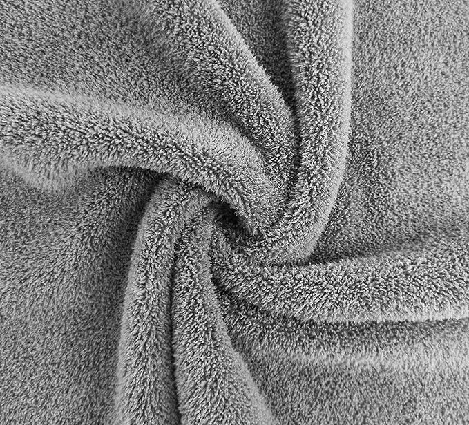 Kyapoo Baby Washcloths 12 Pack 12x12 Inches Microfiber Coral Fleece Extra Absorbent and Soft for Newborns, Infants and Toddlers-Grey