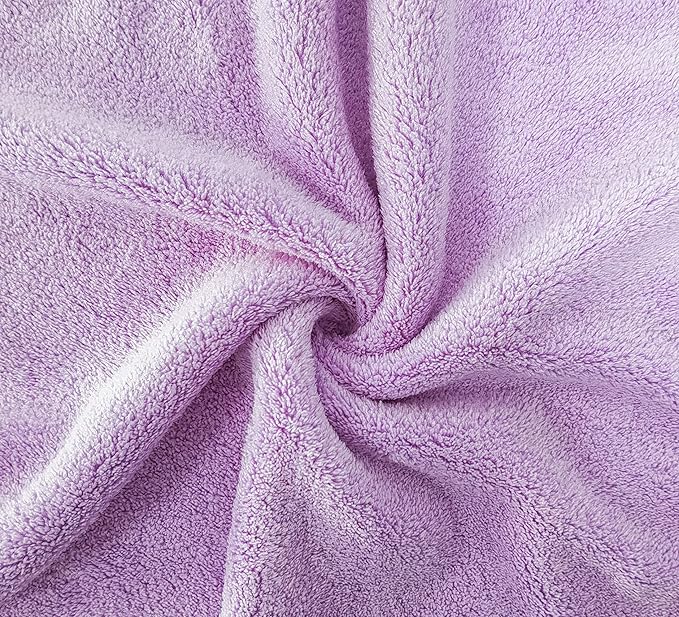 Kyapoo Baby Washcloths 12 Pack 12x12 Inches Microfiber Coral Fleece Extra Absorbent and Soft for Newborns, Infants and Toddlers-Purple