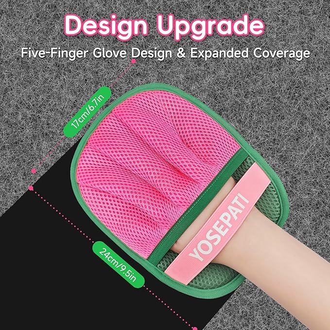 Thickened Ectrostatic Pet Hair Removal Glove for Cat & Dog, Upgraded Five-Finger Reusable Magic Brush Pet Hair Remover Tool for Couch, Clothing, Carpet & Car Seat, Cat Grooming Gloves